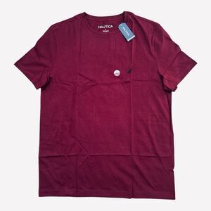 Nautica Burgundy Short Sleeve Crew Neck Tee Zinfandel Men’s Size Large